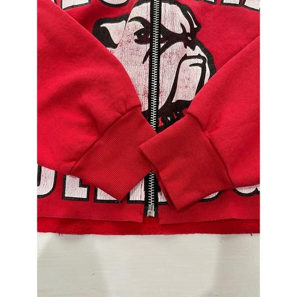 Hanes Georgia Bulldogs Cropped Sweatshirt with hair Scrunchie - Picture 5 of 7
